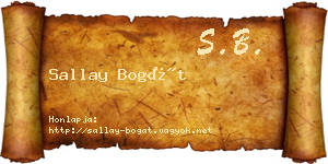 Sallay Bogát névjegykártya